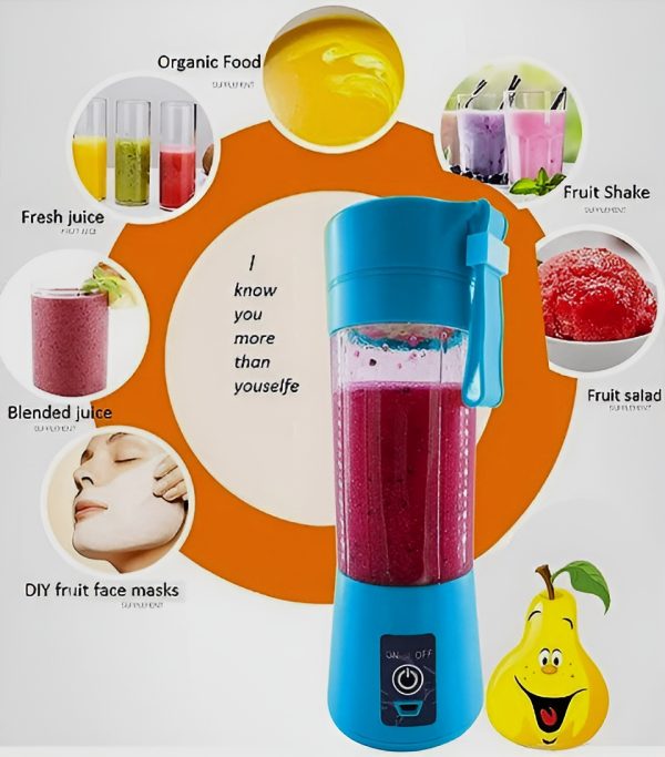 Portable Mini 6 Blade Juicer Blender | Outdoor Juicing Cup (380ml) – Rechargeable (random Color) - AVORA