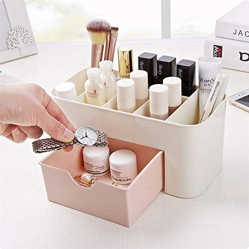 Plastic Makeup Organizer | Make Up Brush Storage Box With Drawer | Desktop Cosmetics Storage Box Division | Office Desk Organiser | Stationery Storage Box - AVORA