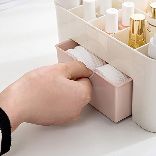 Plastic Makeup Organizer | Make Up Brush Storage Box With Drawer | Desktop Cosmetics Storage Box Division | Office Desk Organiser | Stationery Storage Box - AVORA