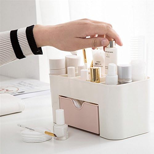 Plastic Makeup Organizer | Make Up Brush Storage Box With Drawer | Desktop Cosmetics Storage Box Division | Office Desk Organiser | Stationery Storage Box - AVORA