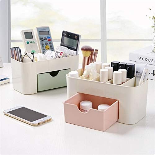 Plastic Makeup Organizer | Make Up Brush Storage Box With Drawer | Desktop Cosmetics Storage Box Division | Office Desk Organiser | Stationery Storage Box - AVORA