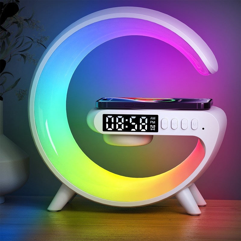 G63 Bluetooth Speaker Atmosphere Light Wireless Charger Bedside Music Wake-Up Light Bluetooth Sound Multiple Light Modes - AVORA