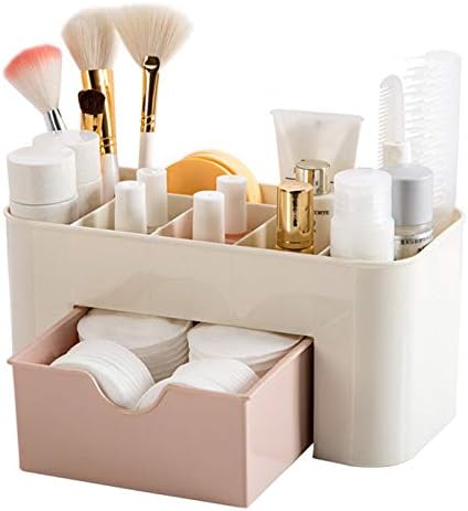 Plastic Makeup Organizer | Make Up Brush Storage Box With Drawer | Desktop Cosmetics Storage Box Division | Office Desk Organiser | Stationery Storage Box - AVORA