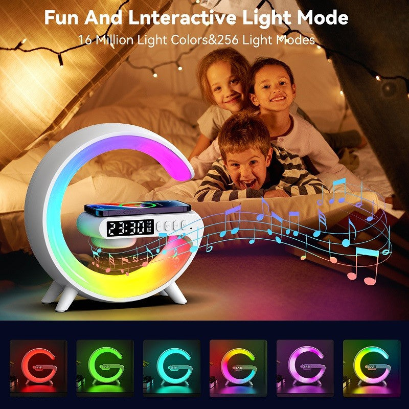 G63 Bluetooth Speaker Atmosphere Light Wireless Charger Bedside Music Wake-Up Light Bluetooth Sound Multiple Light Modes - AVORA