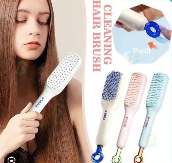 Self Cleaning Hair Brush, One-click Cleaning Telescopic Hair Comb – Without Box (random Color) - AVORA