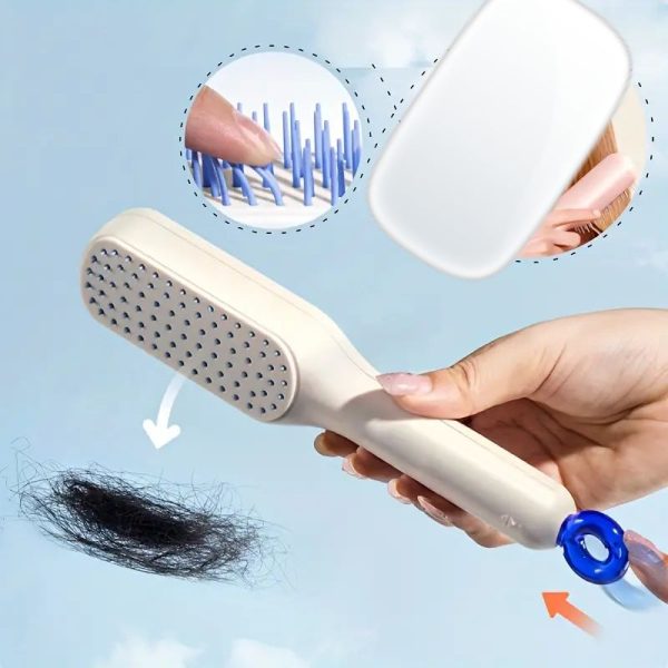 Self Cleaning Hair Brush, One-click Cleaning Telescopic Hair Comb – Without Box (random Color) - AVORA