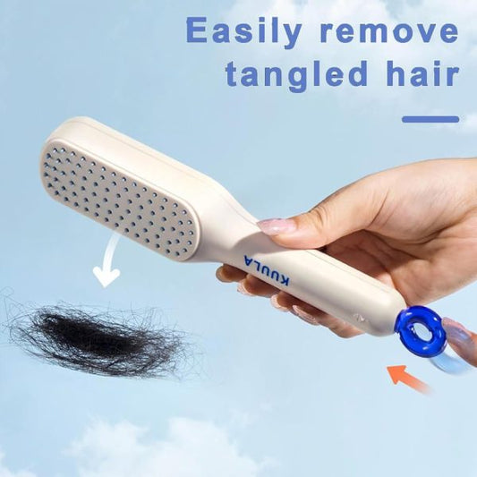 Self Cleaning Hair Brush, One-click Cleaning Telescopic Hair Comb – Without Box (random Color) - AVORA